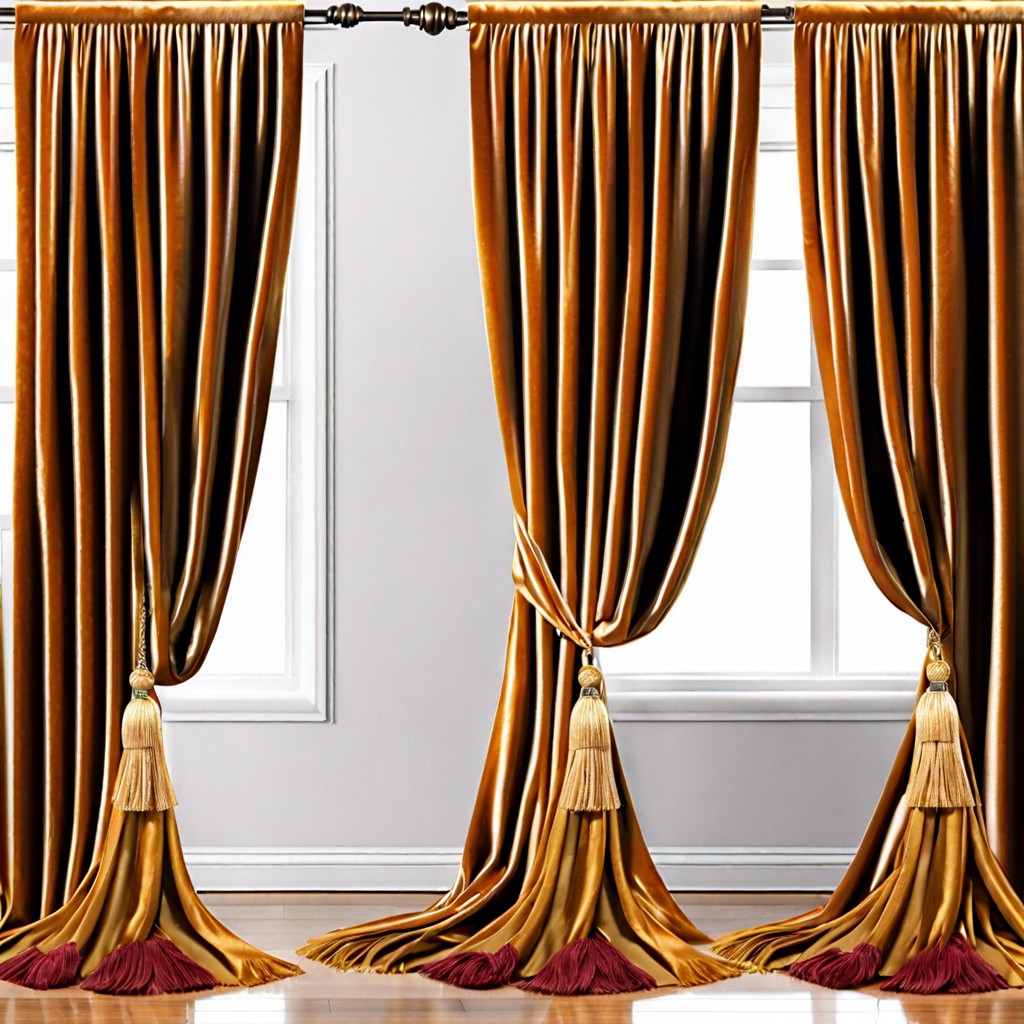 velvet drapes with tassel tiebacks