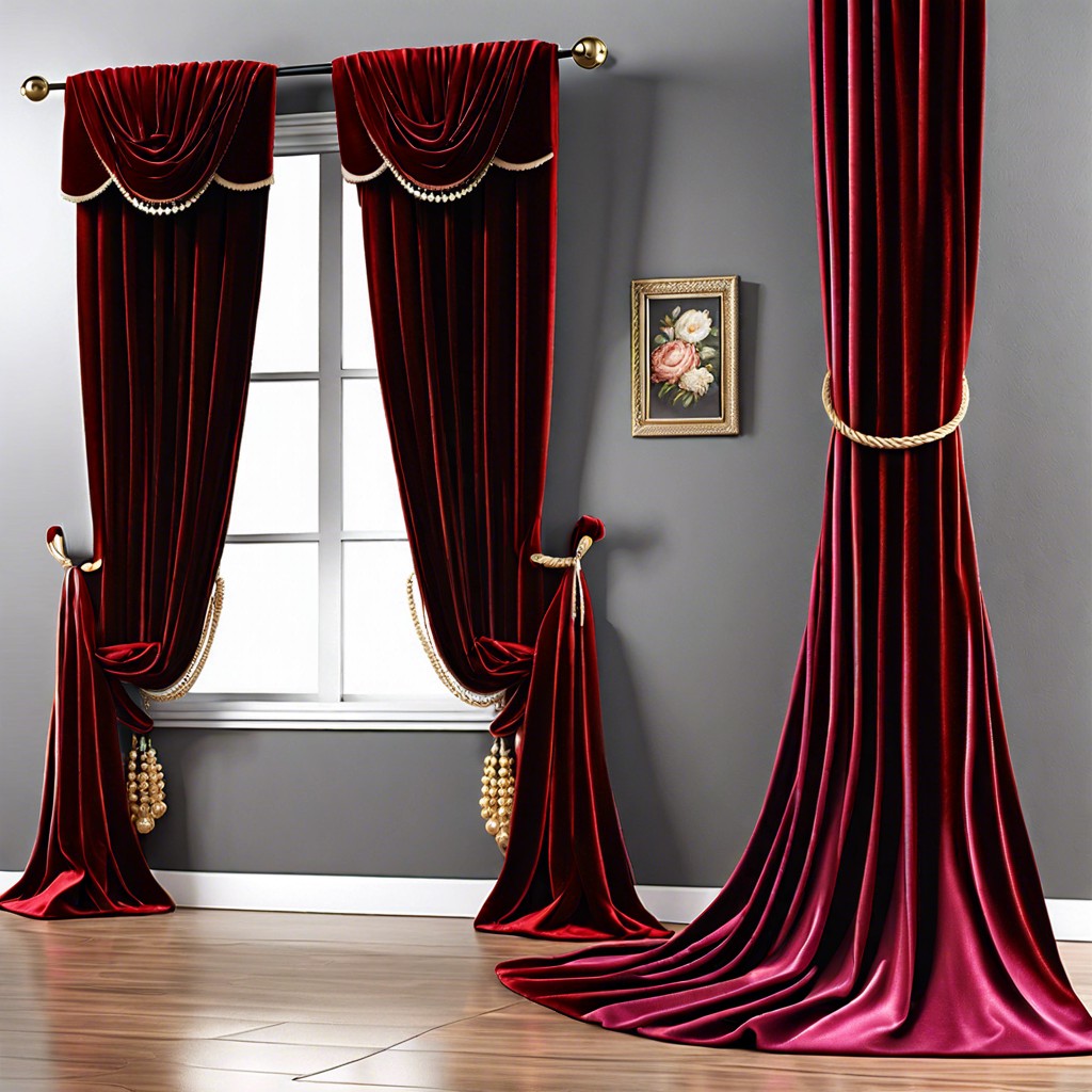 velvet drapes with tiebacks