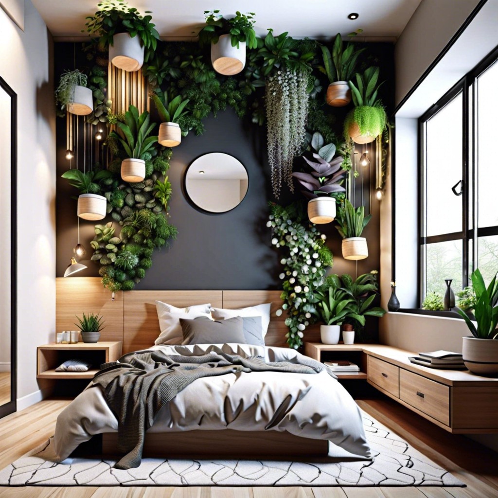 vertical garden on one wall