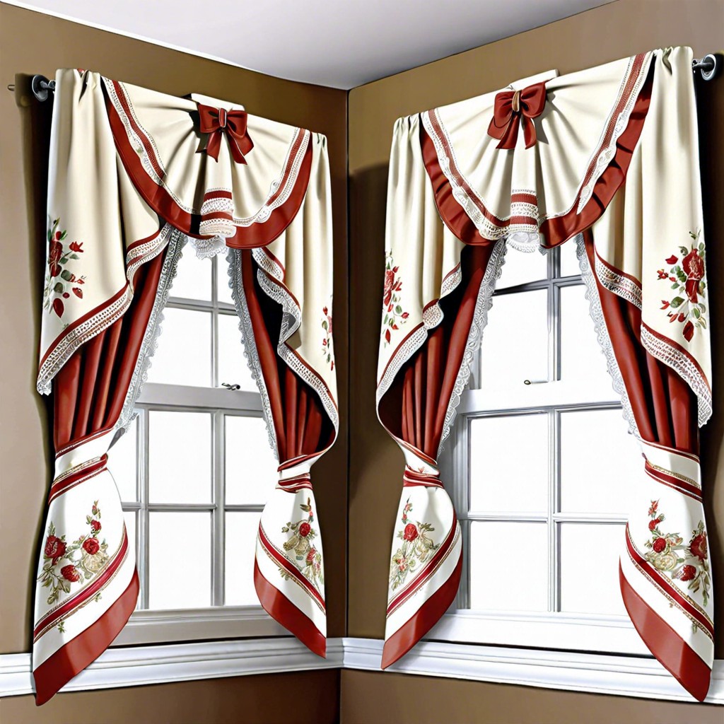 vintage handkerchief curtains