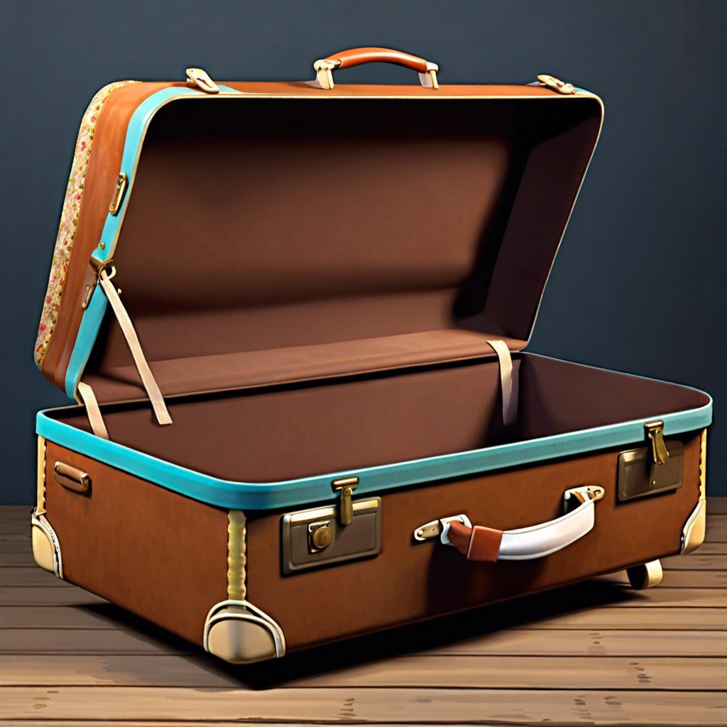 vintage suitcase turned valance box