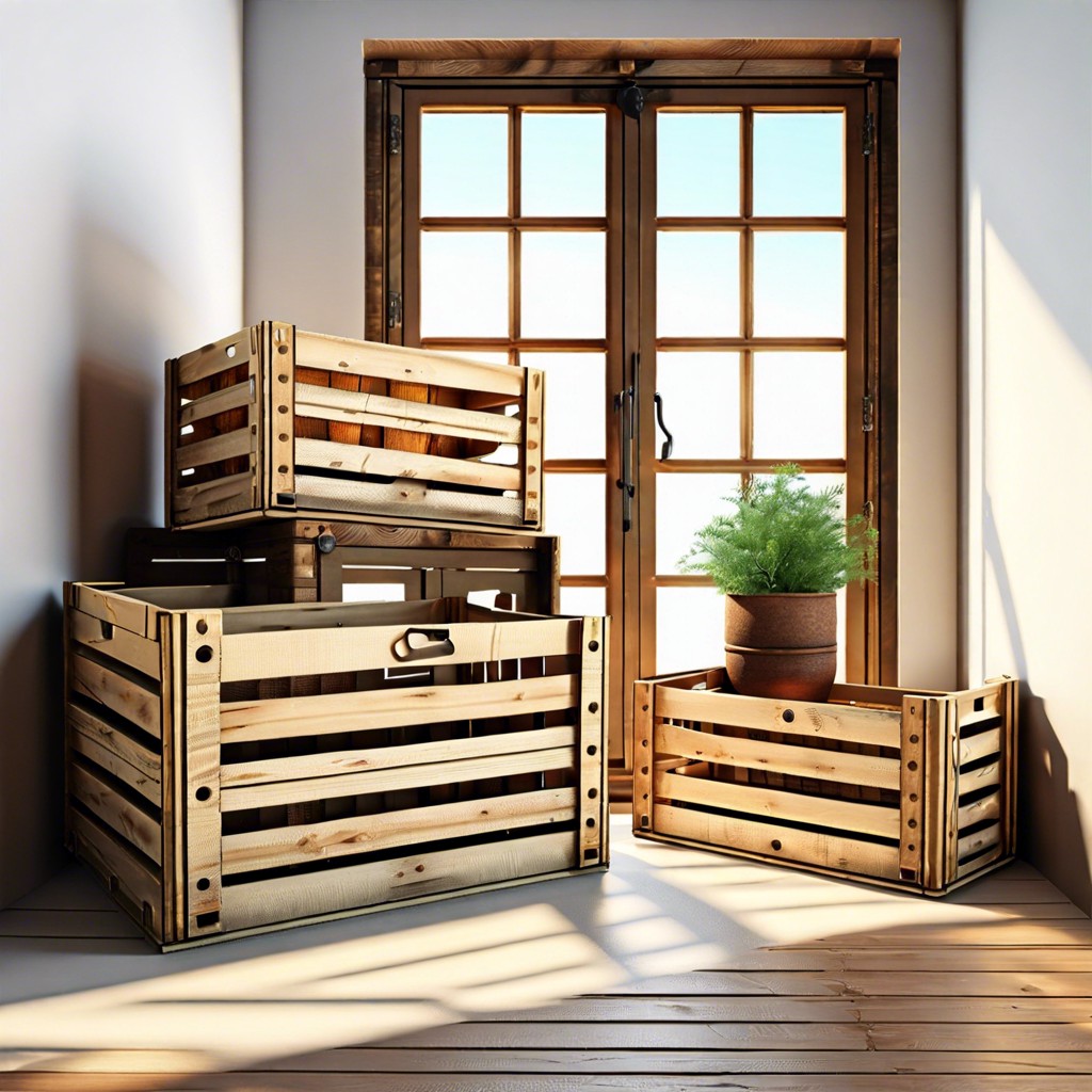 vintage wooden crates