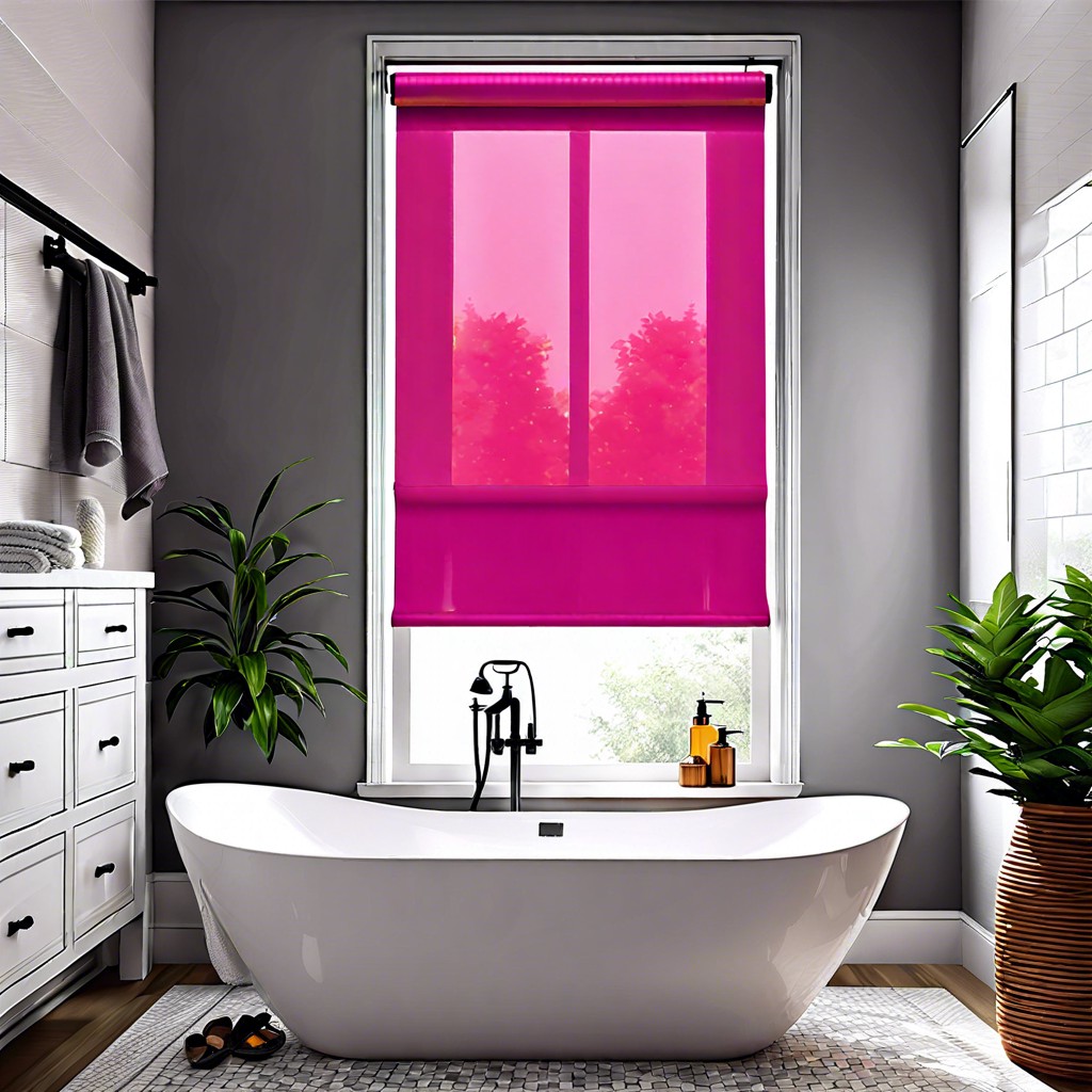 waterproof roller shades in a bold color