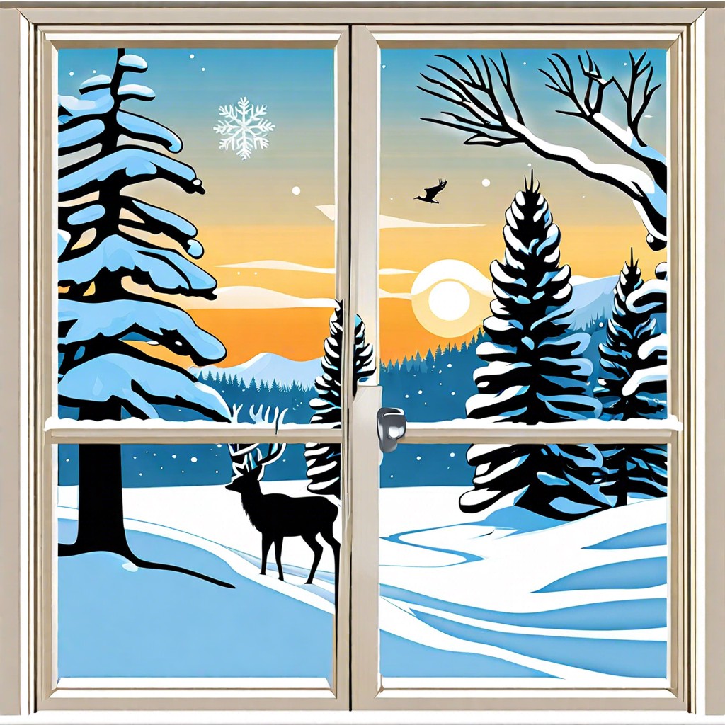 winter landscape window clings