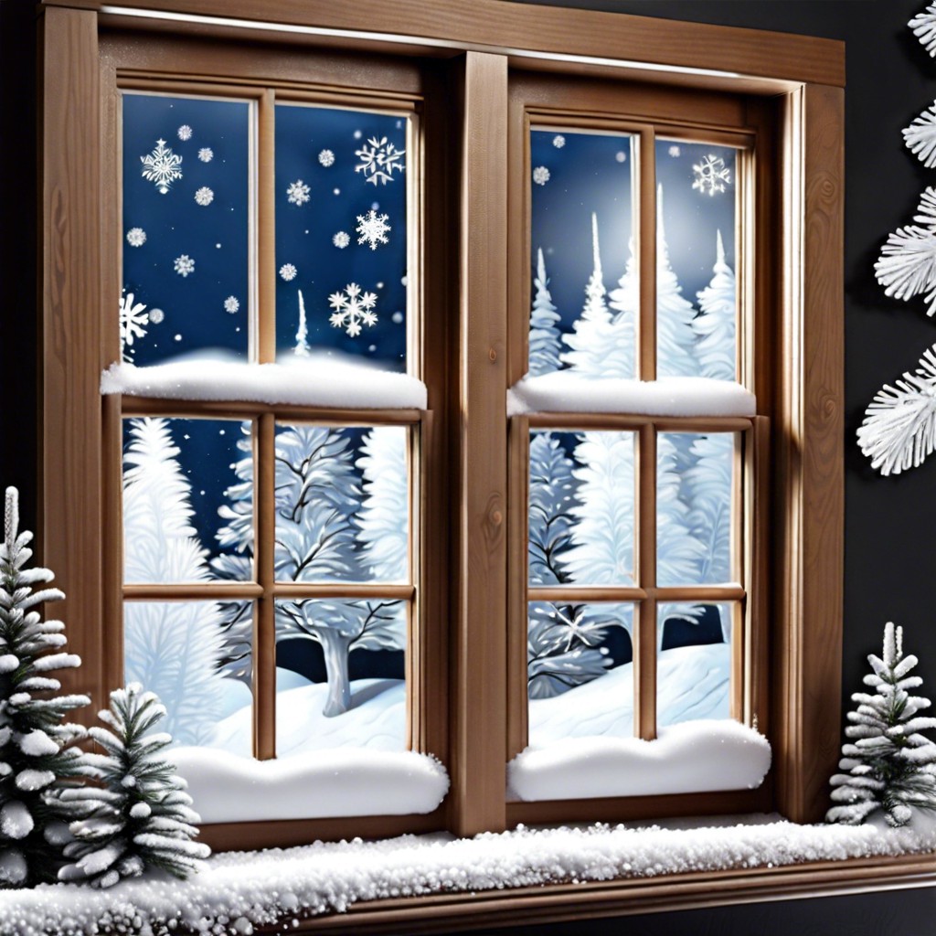 winter wonderland create a snowy scene with faux snow spray and icicle lights