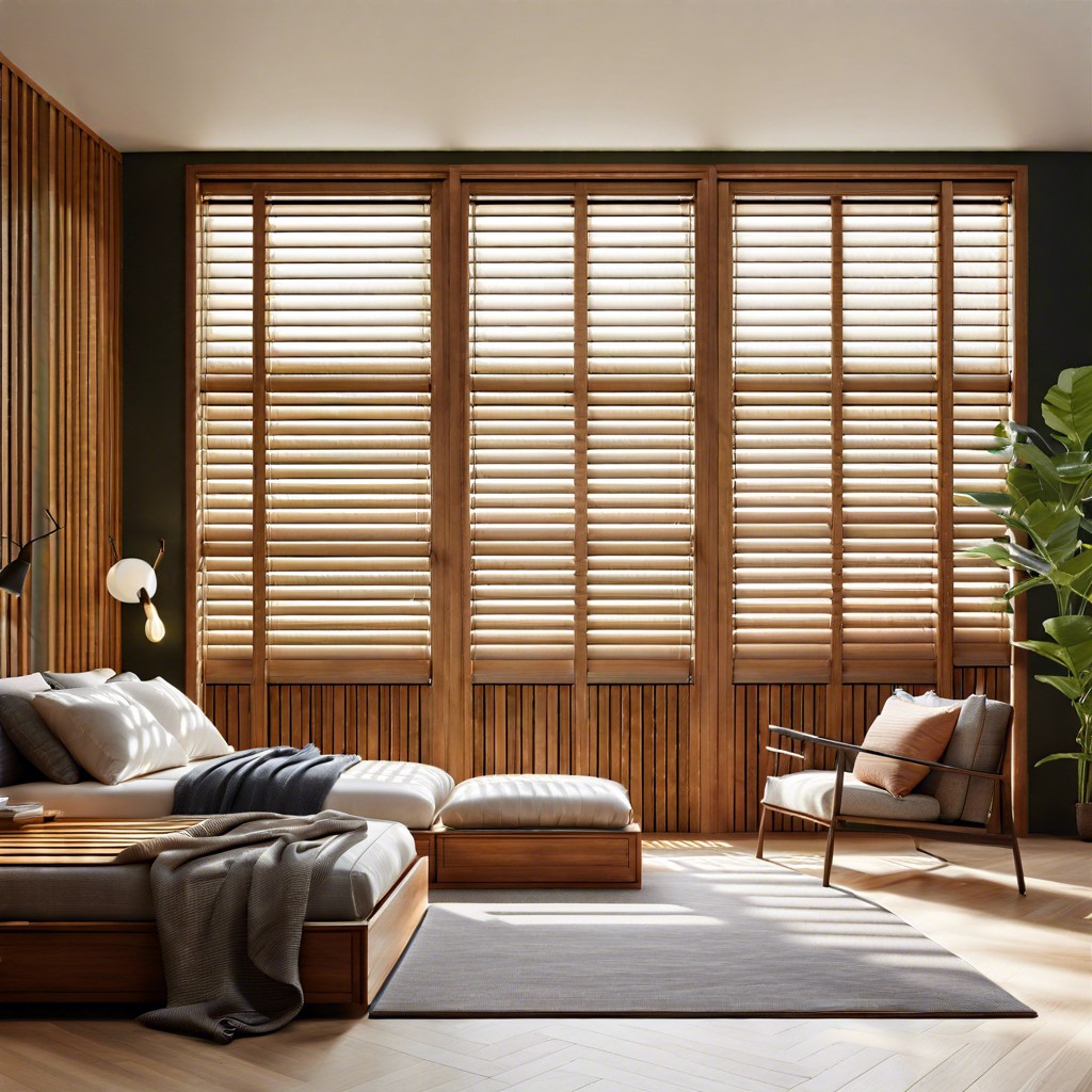 wooden slat blinds