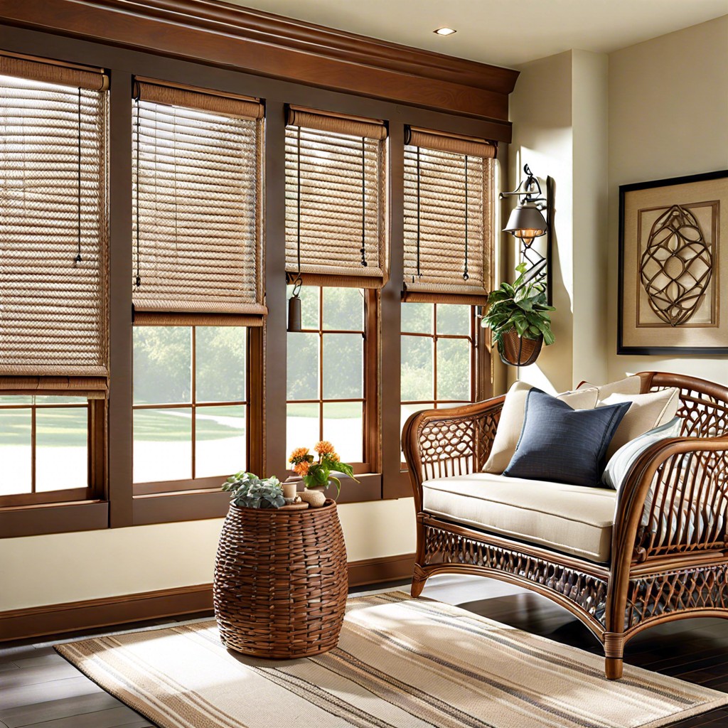 woven wood shades for a rustic touch