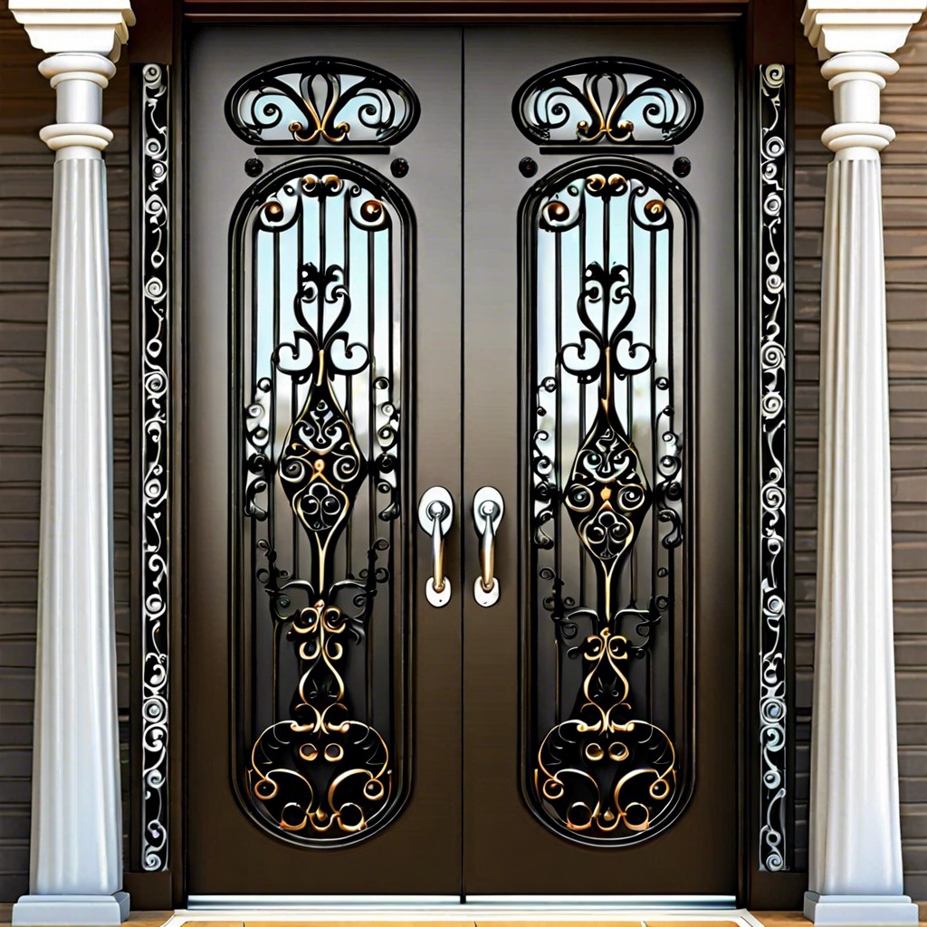 wrought iron grilles for a dramatic flair