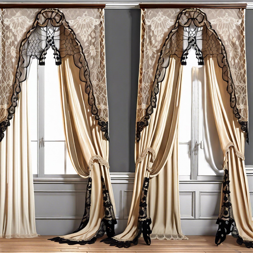 antique lace curtain displays