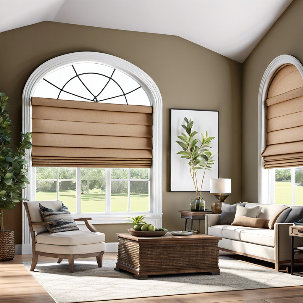 arched roman shades