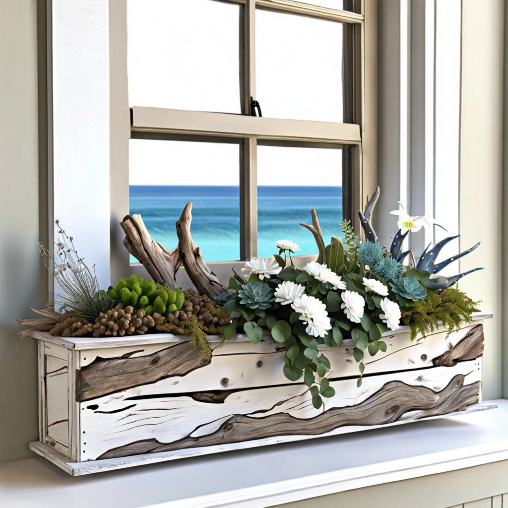 coastal theme with driftwood