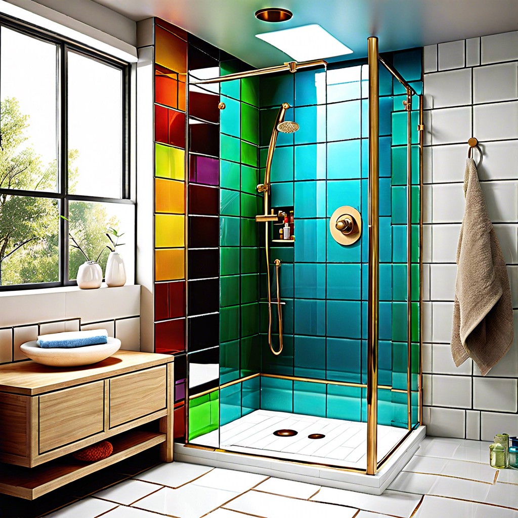 colored glass tile trim