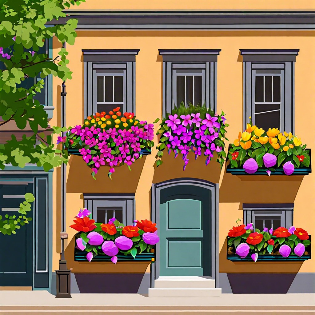 colorful flower boxes