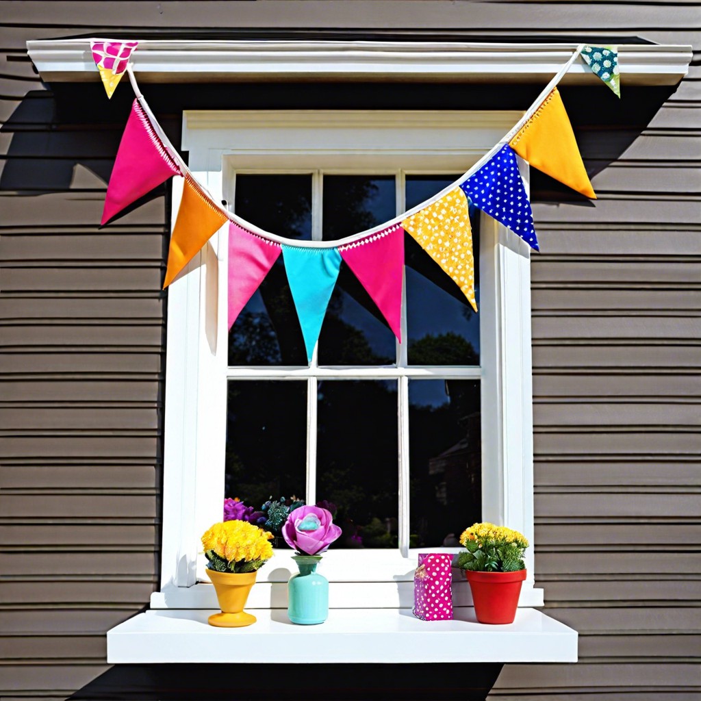 colorful paper or fabric bunting