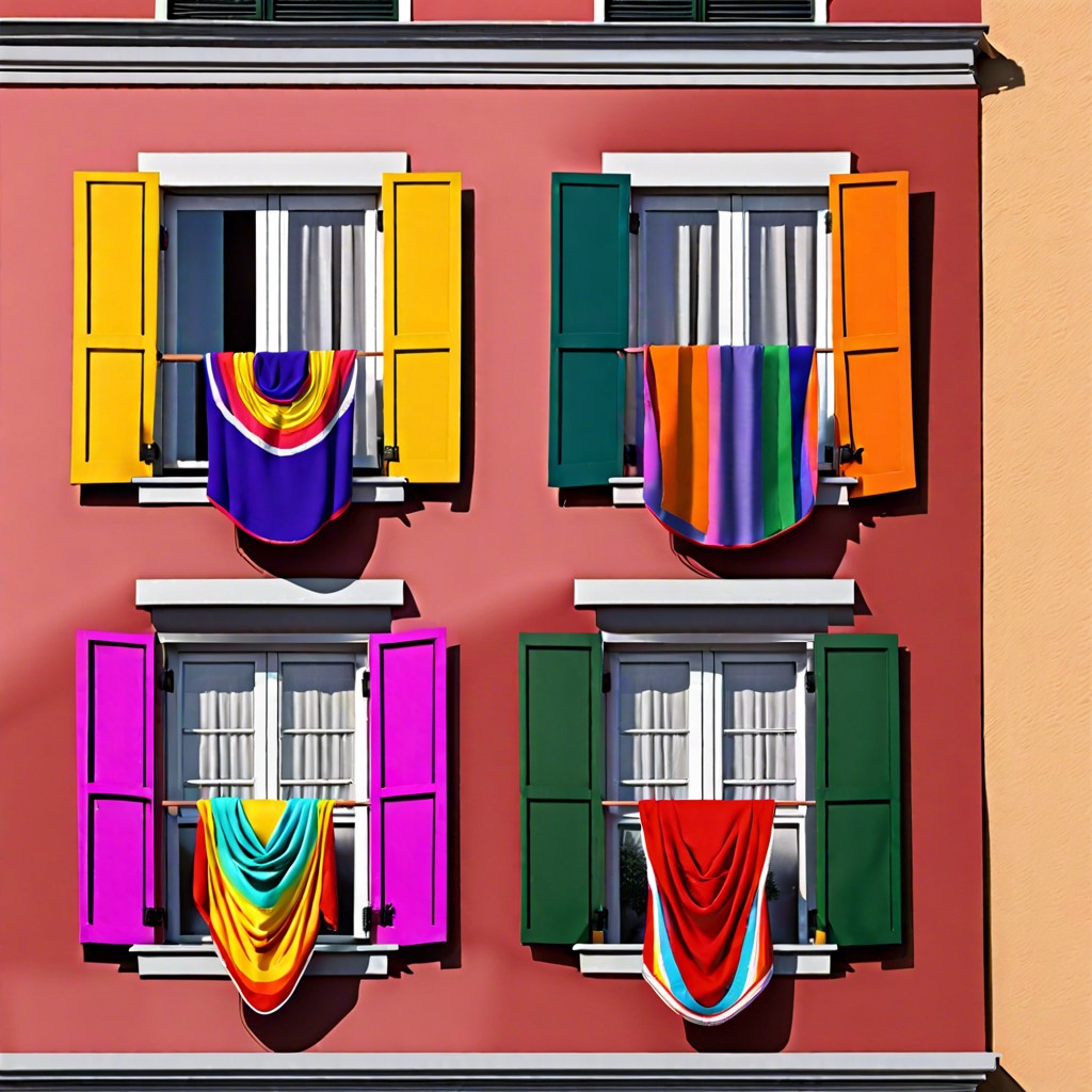 colorful window scarves