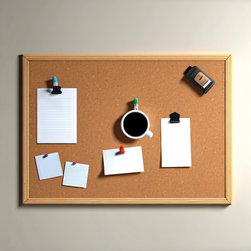 corkboard with pinned notes