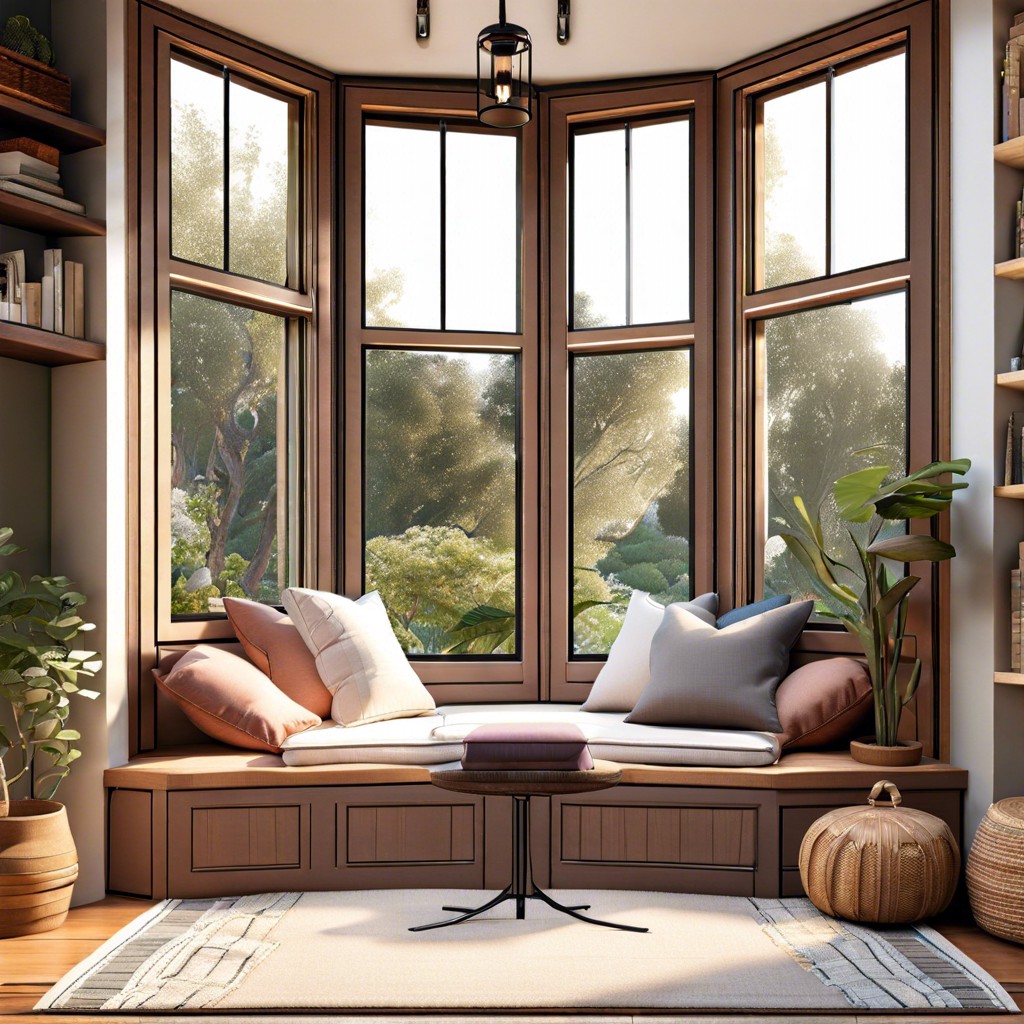 cozy reading nook with cushions