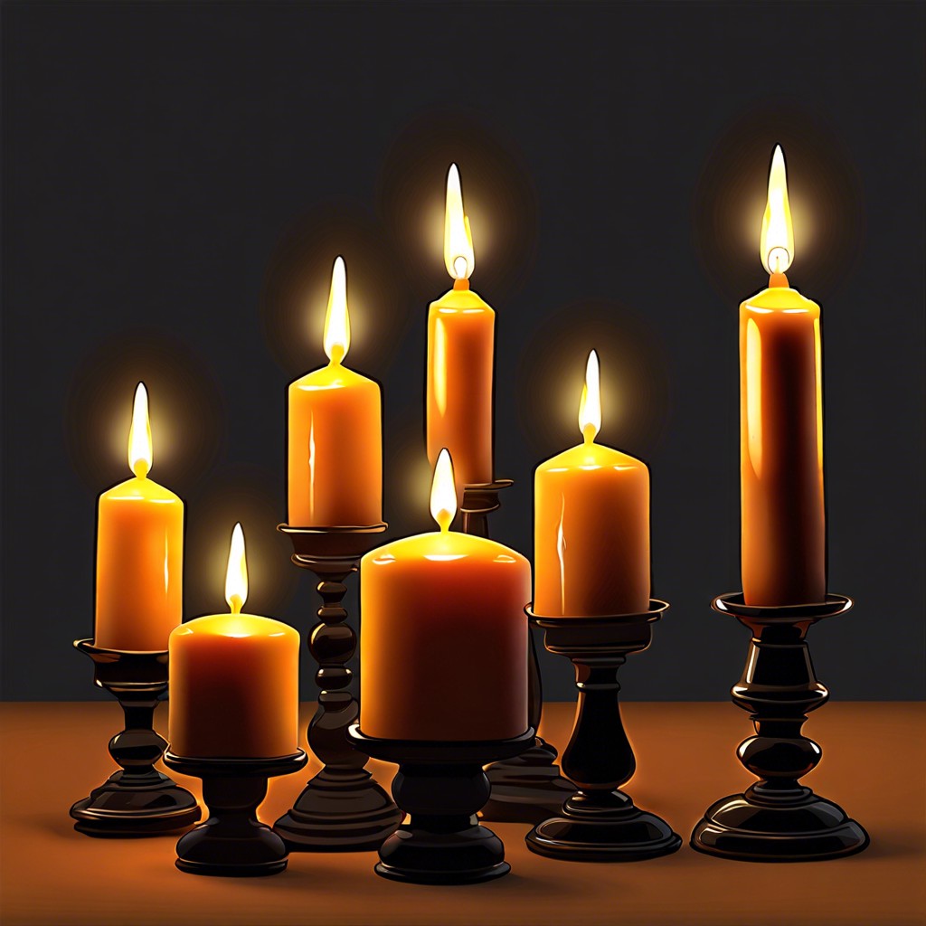flickering candle lights