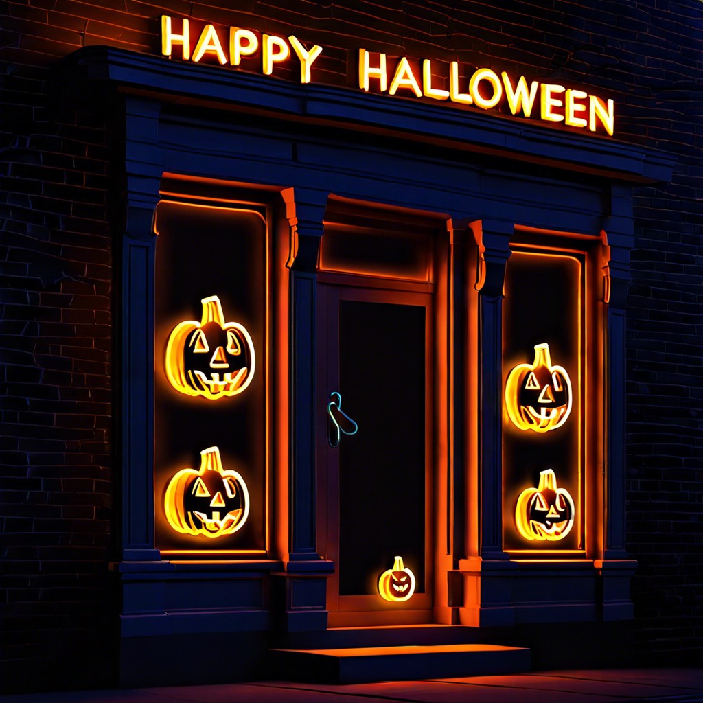 happy halloween neon sign