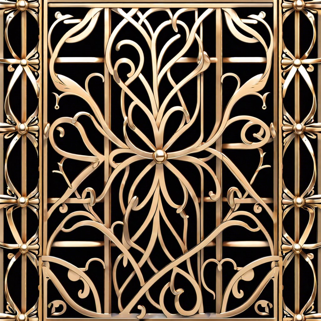 intricate wrought iron grille