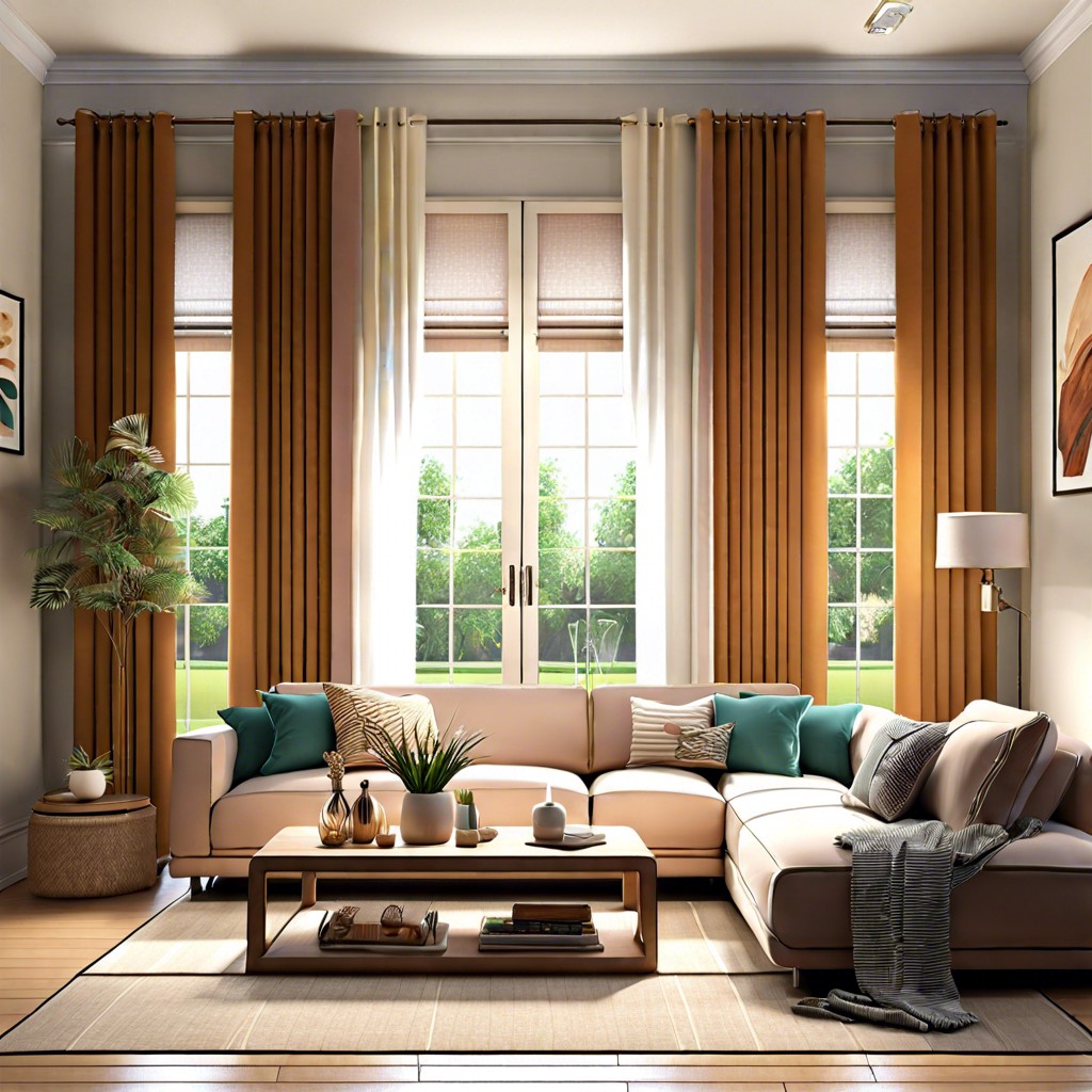 layered curtains and blinds