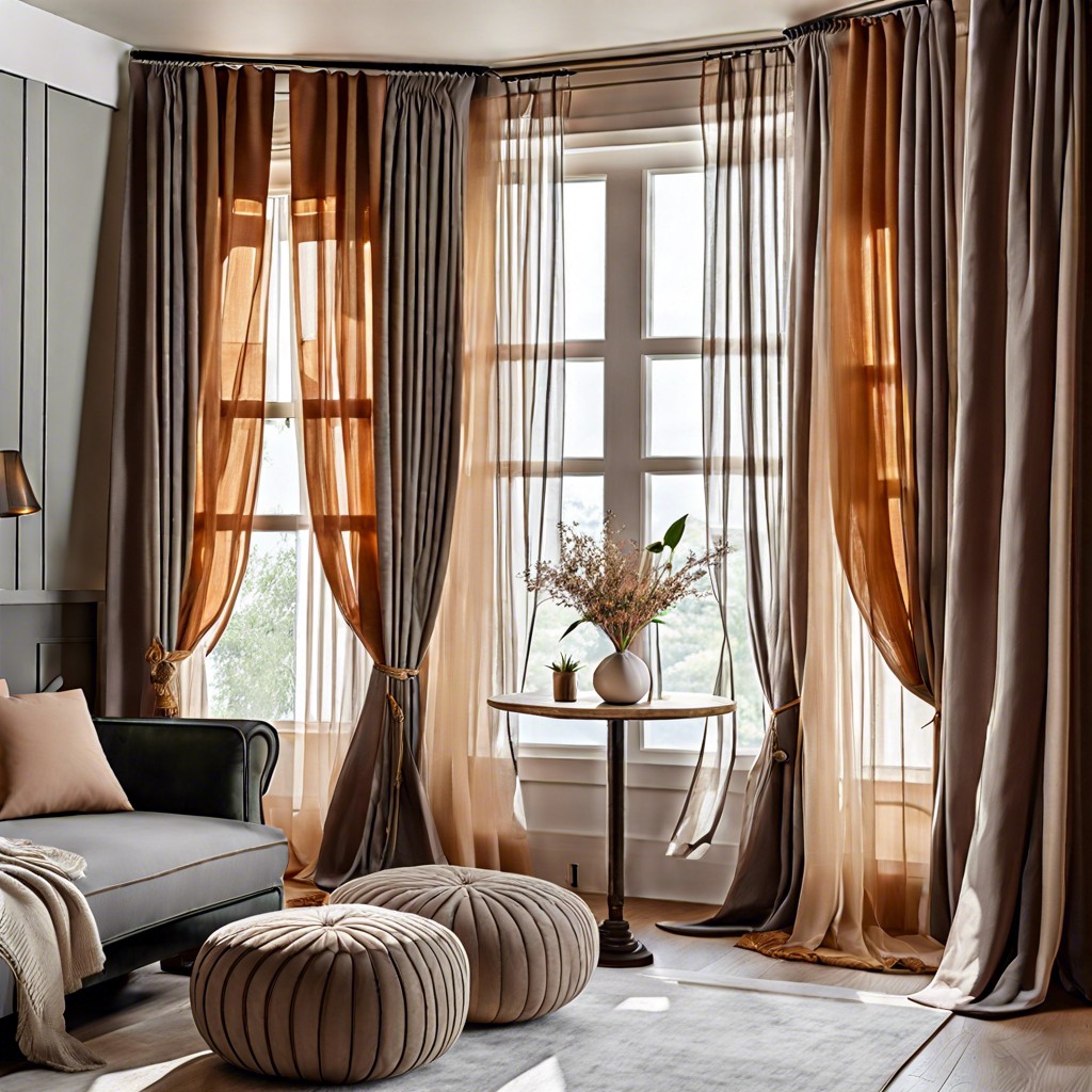 layered curtains with sheer underlays