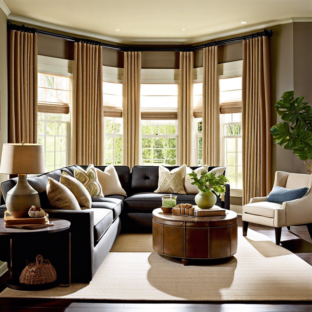 layered drapes with blinds