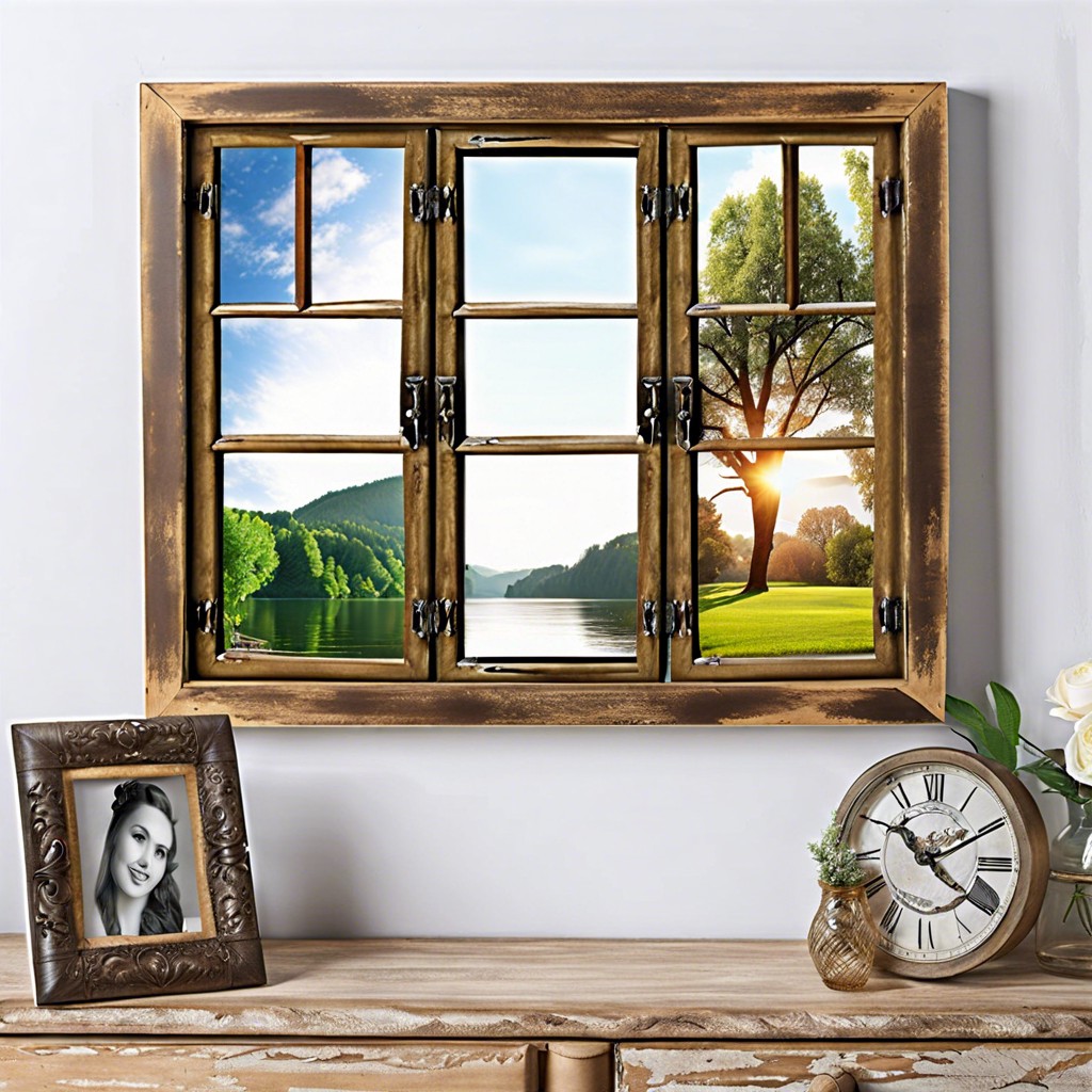 repurposed window frame photo collages