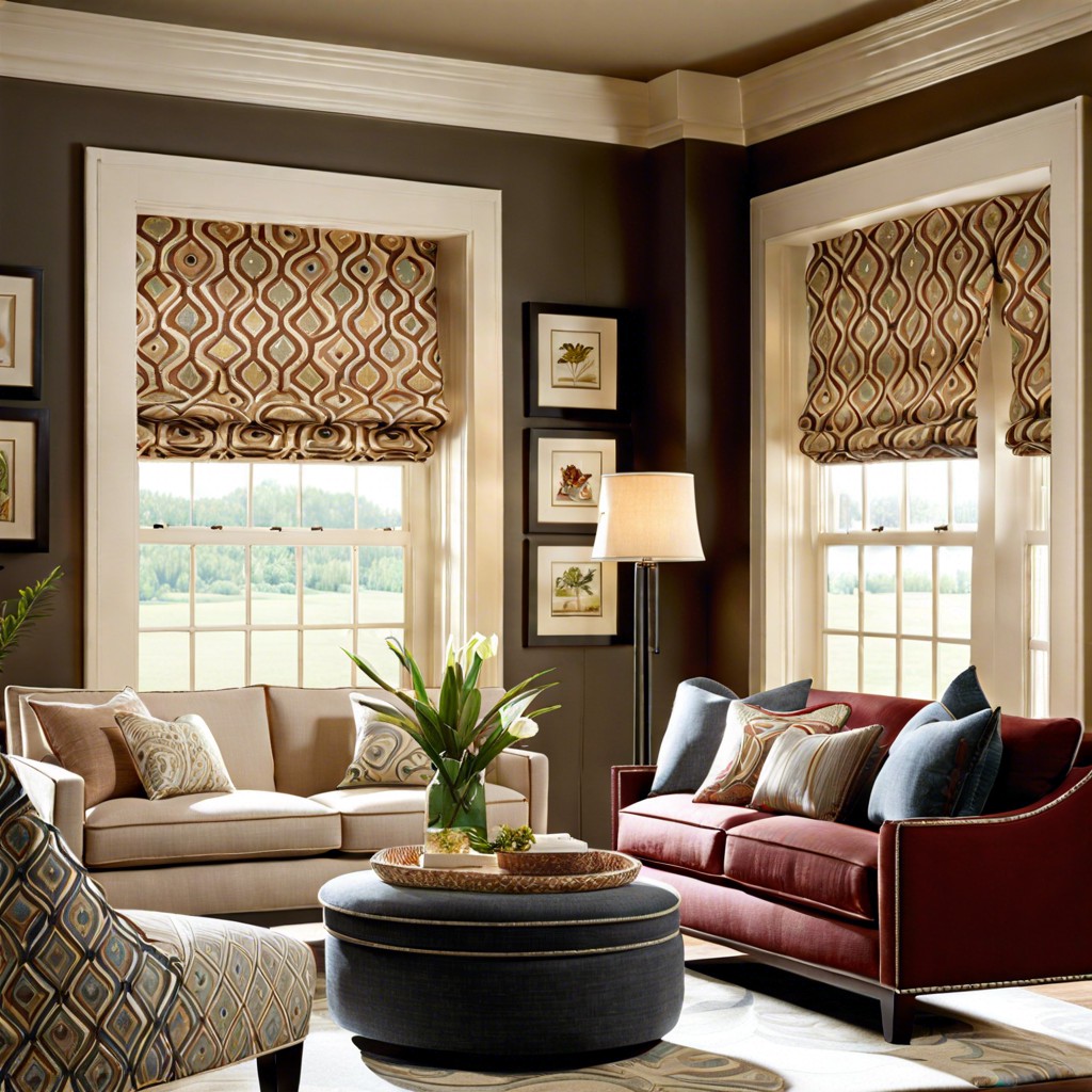roman shades with patterns