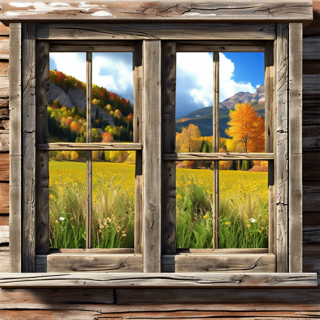 rustic barnwood window frames