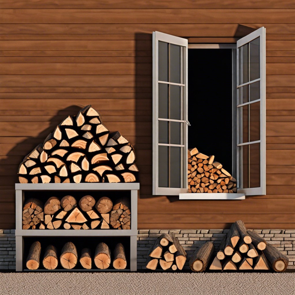 stacked firewood for a rustic look