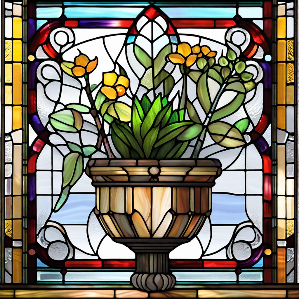 stained glass planters
