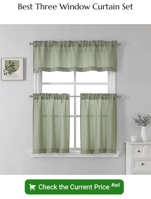 three window curtain set