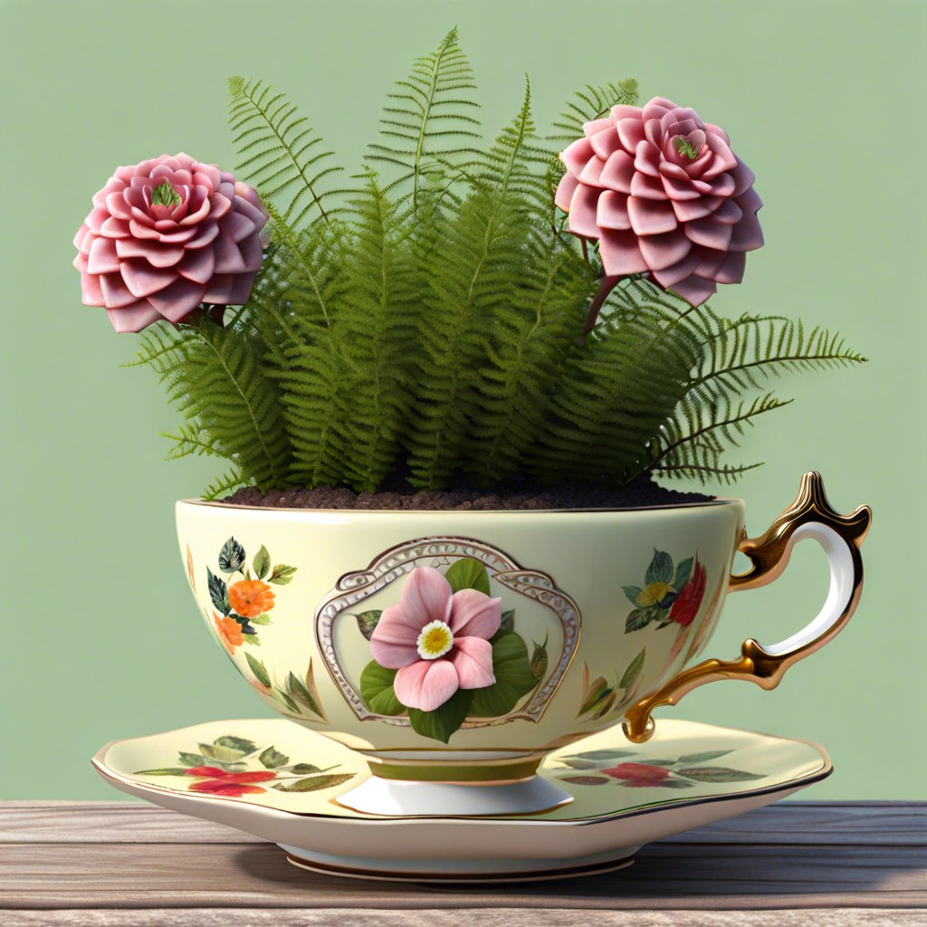 vintage teacup planters