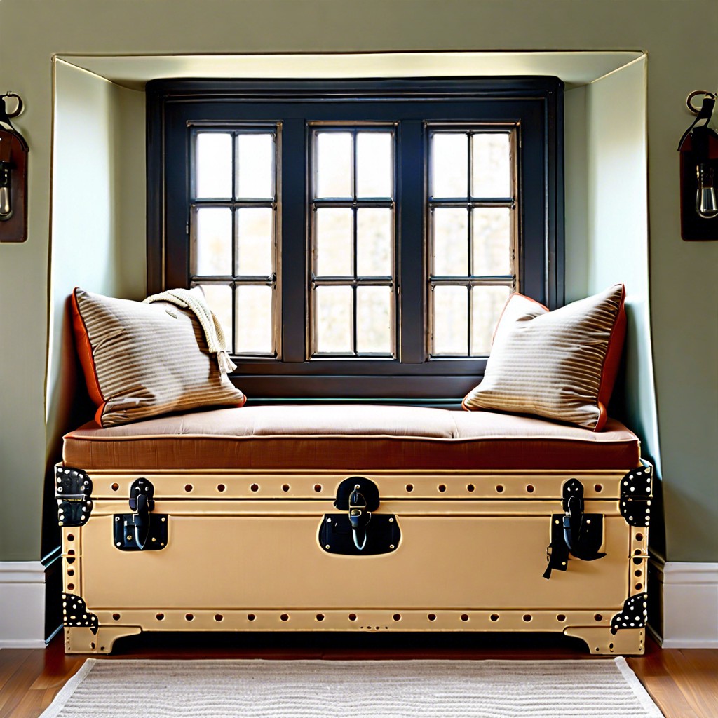 vintage trunk with cushions