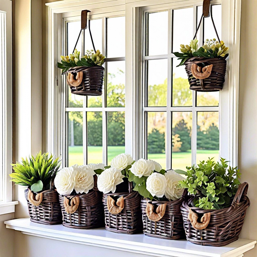 wicker window baskets