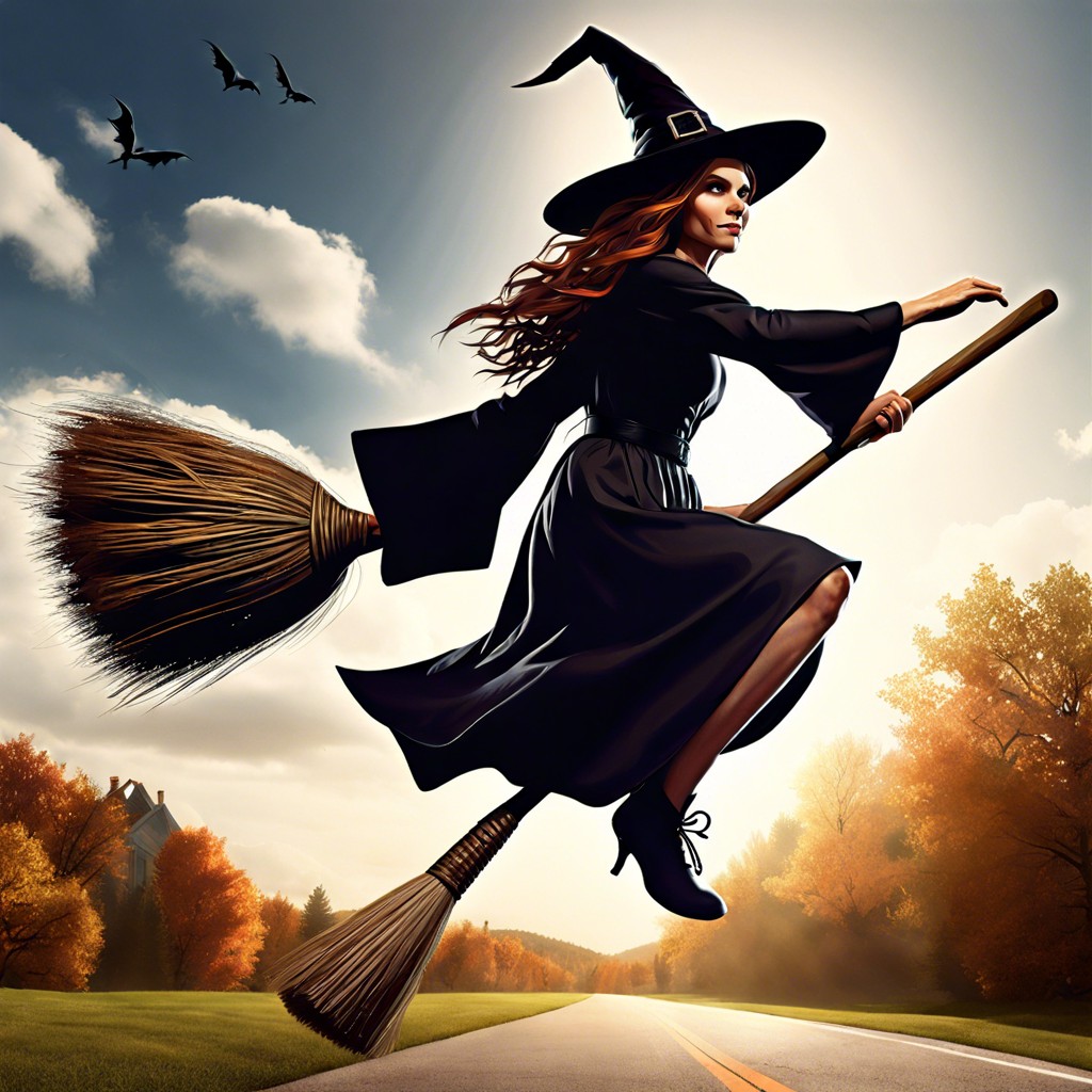 witch flying on a broomstick
