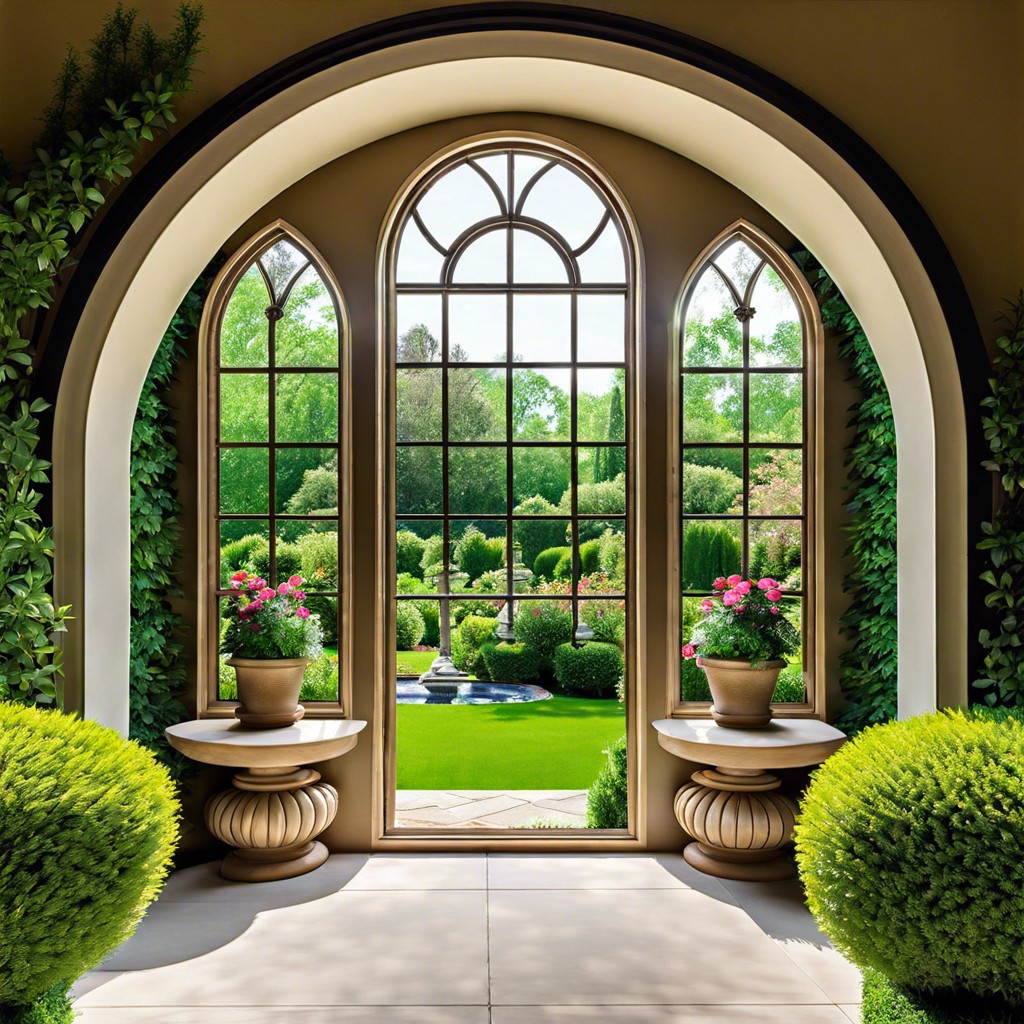 arched window frames