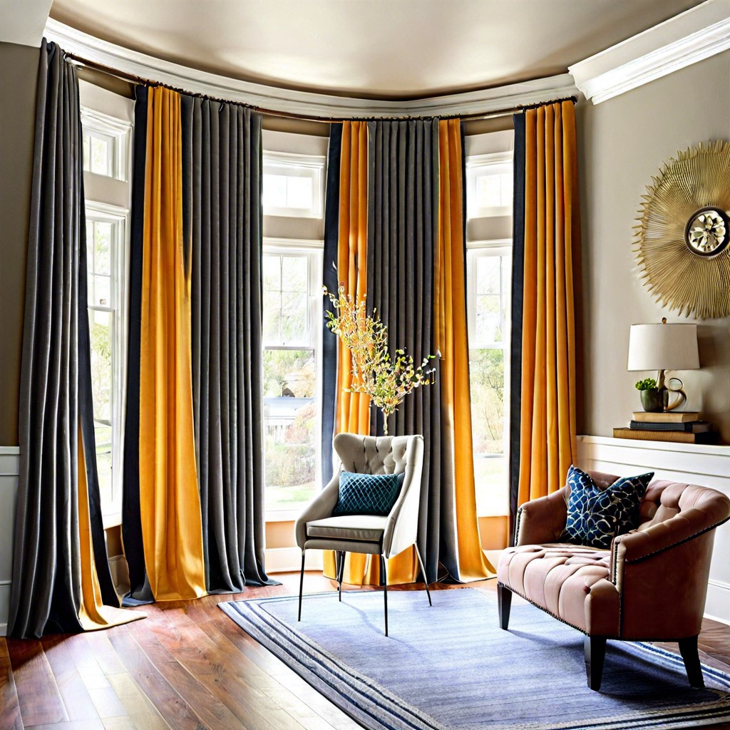 dual colored layered curtains