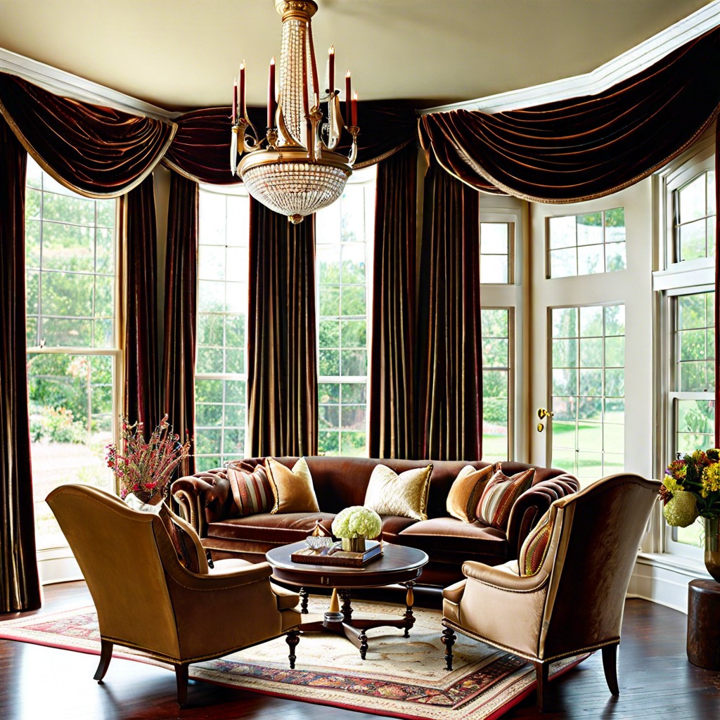 velvet drapes with tiebacks