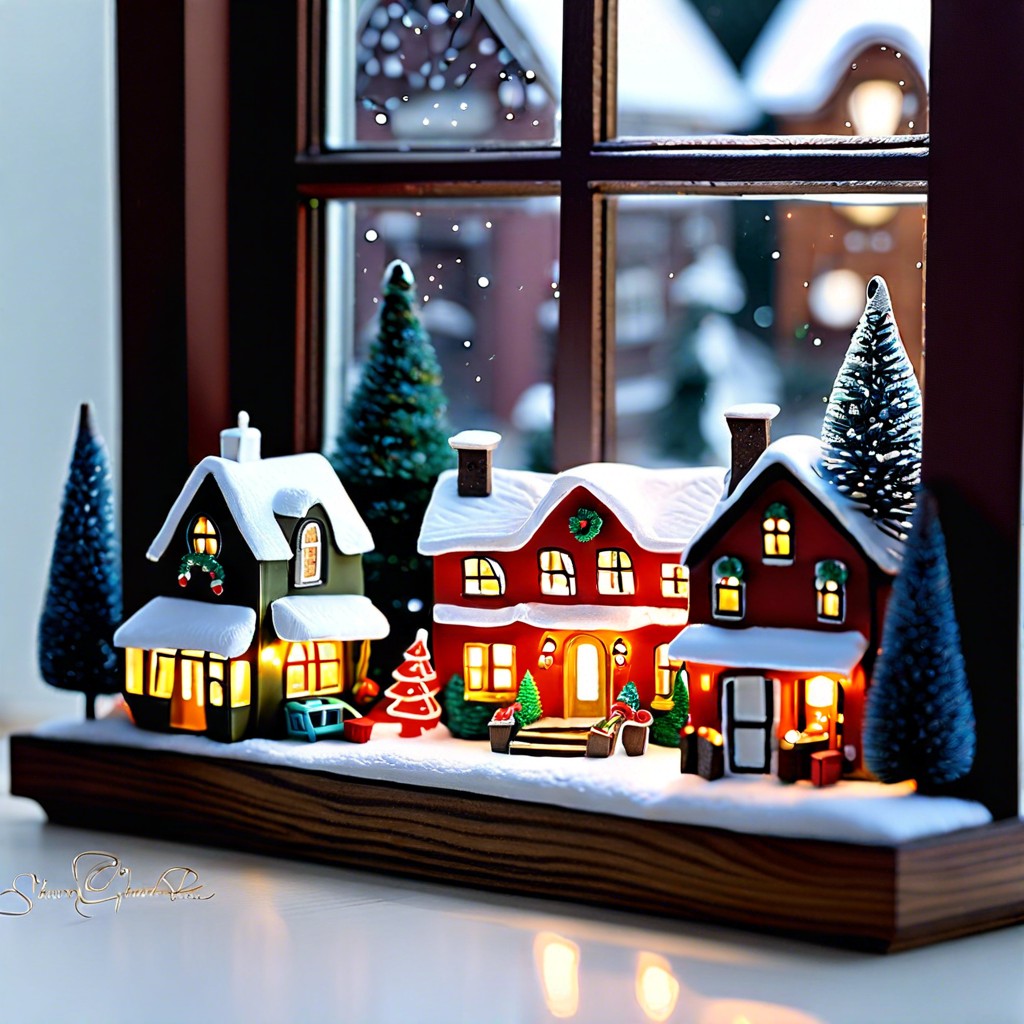 window sill miniature village