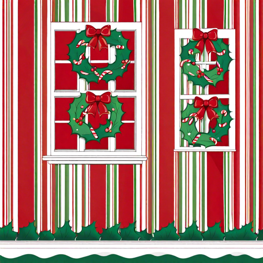 candy cane stripe patterns with holly accents