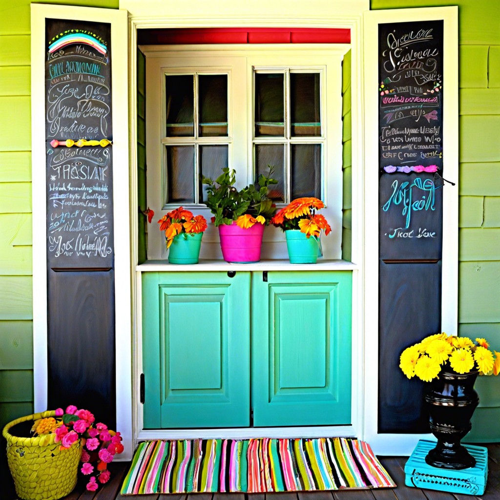 chalkboard paint shutters for messages