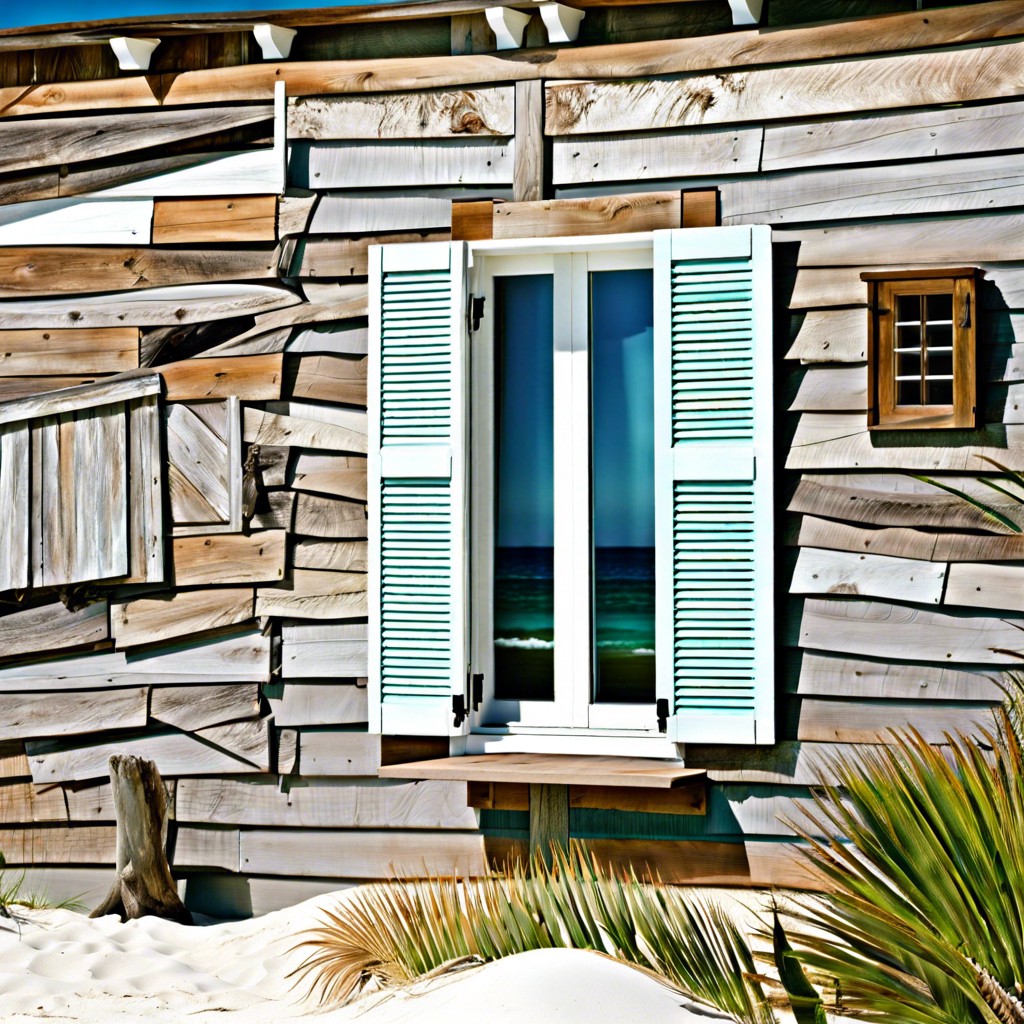 coastal driftwood shutters