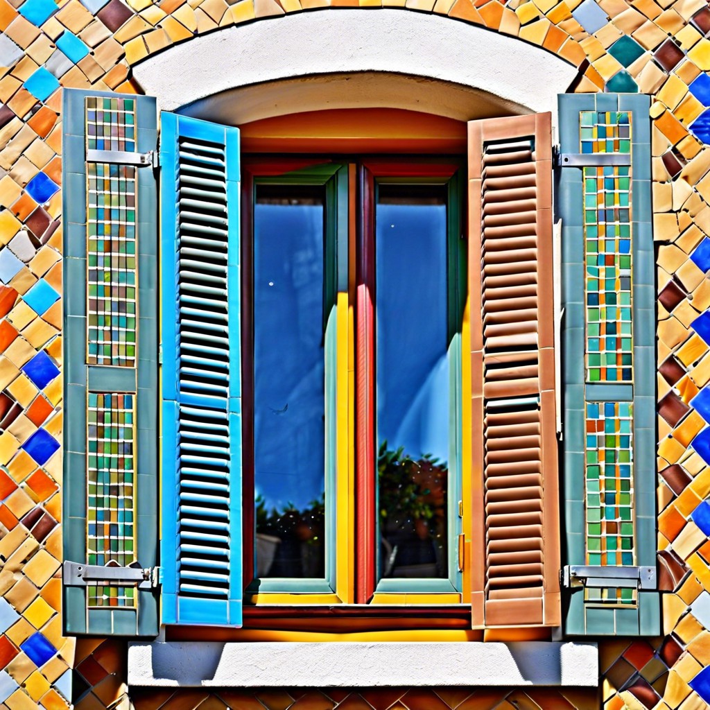 colorful mosaic tiled shutters