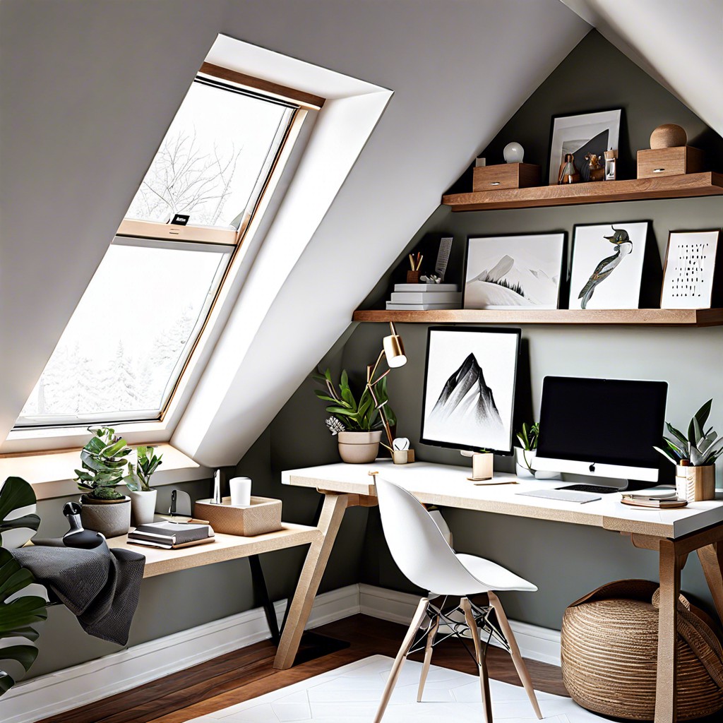 compact home office with desk