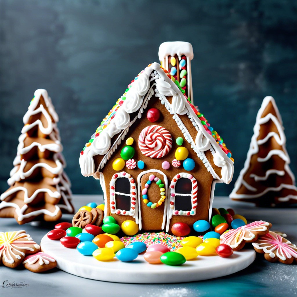 gingerbread house decorated with candies