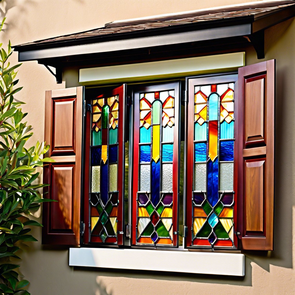 stained glass panel shutters