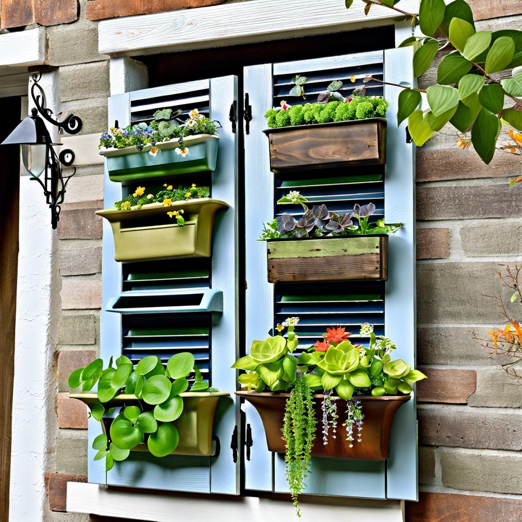 vertical garden planters shutters