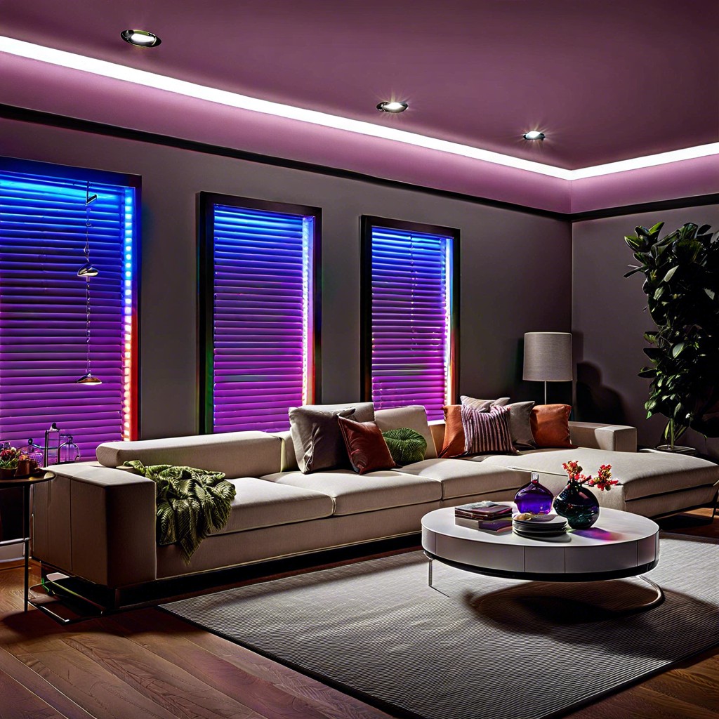 color changing led blinds